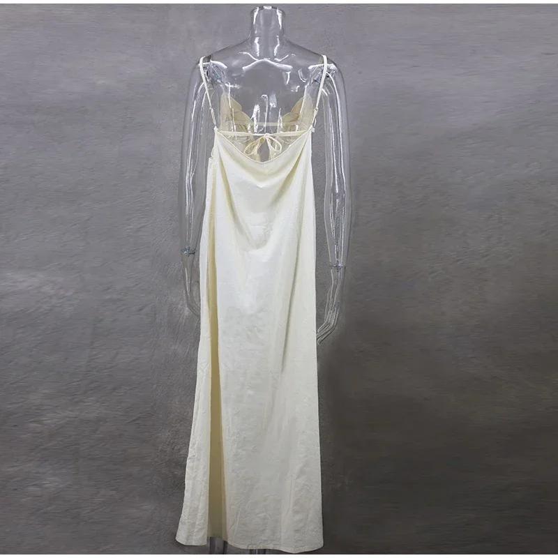 Женское длинное платье с цветочным принтом и глубоким V-образным вырезом — фото 7