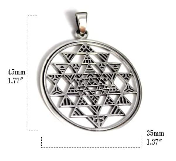 Yantra, Indian Hinduism, Amulet, Divine Geometry, Pendant, Silver Accessory