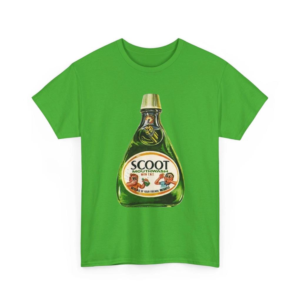 Wacky Packages Scoot Mouthwash Printed T shirt Funny Scope Parody Listerine