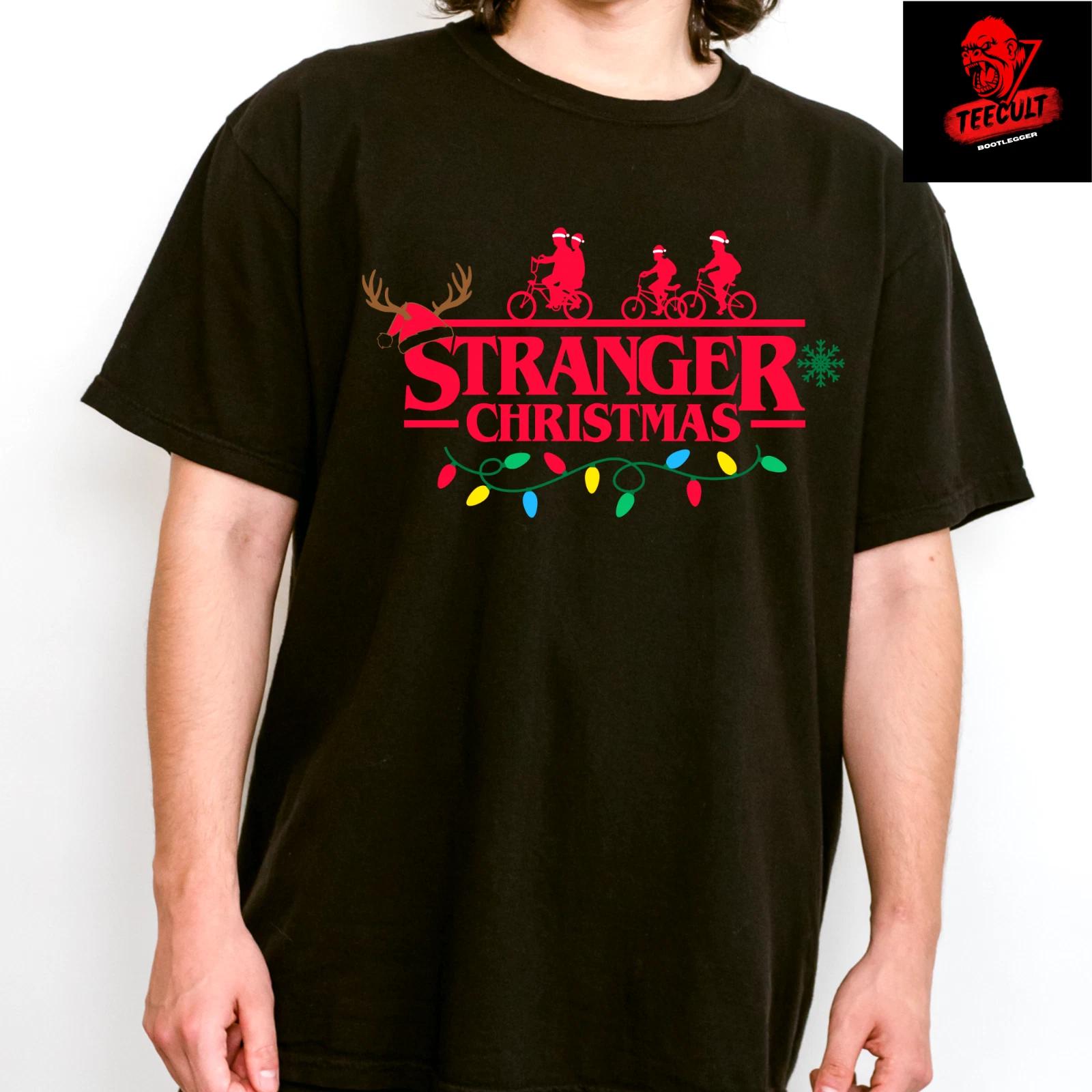 Men s and Women s T-shirts Stranger Things  The Upside Down  Christmas Heavy Cotton XL