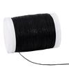 Waxed Polyester Cord, Round, Black, 0.5mm, About 131.23 Yards(120m)/Roll