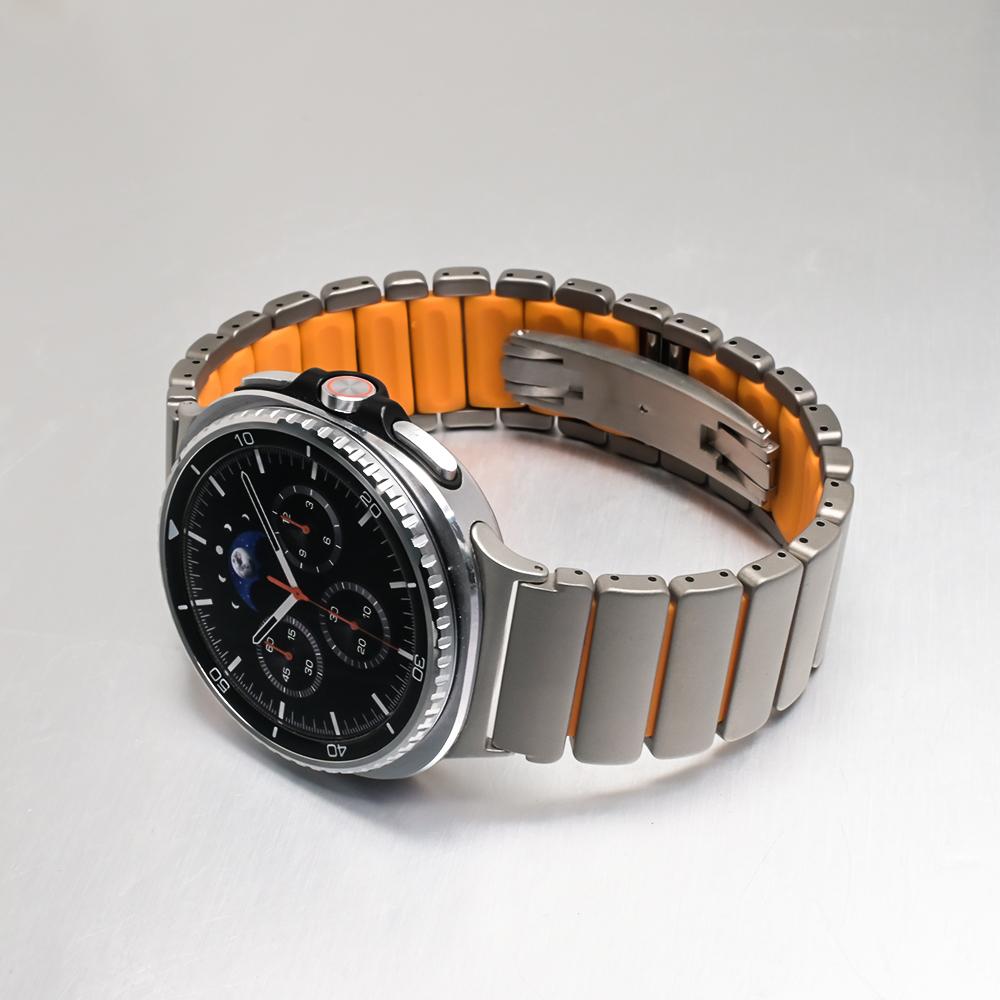 Titanium Fluoroelastomer Rubber Band for Samsung Galaxy Watch Ultra 2025 47mm 8/8Classic 40/44mm 46mm Strap For GALAXY Ultra 47