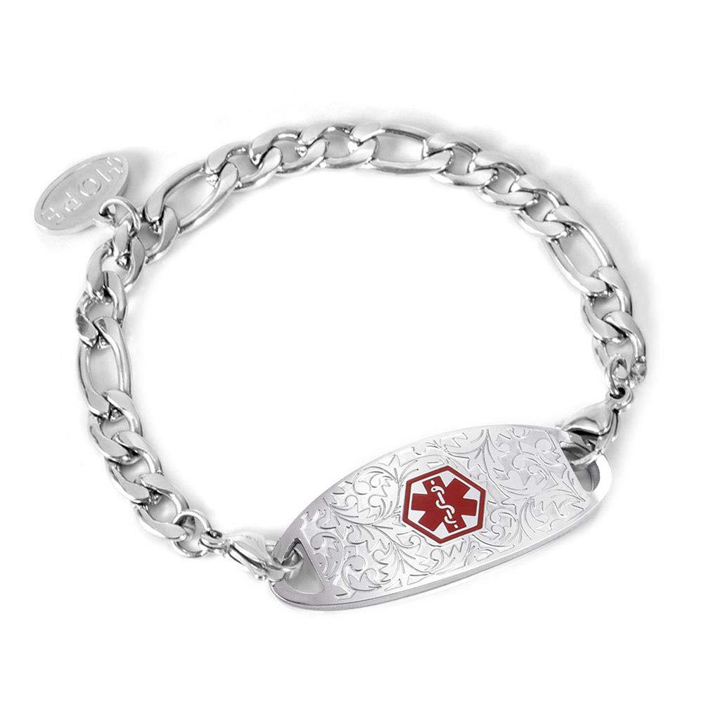 

Стильный и простой медицинский гибкий бренд из нержавеющей стали, этикетка для первой помощи, браслет из титановой стали