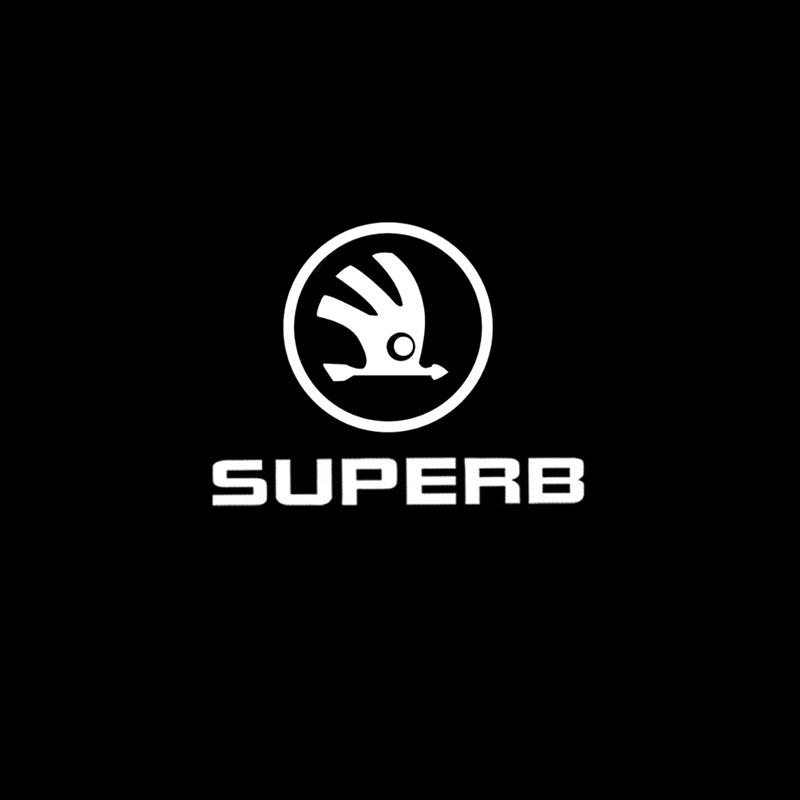 2PCS Car Door Welcome Lights Replaced Ghost Projector Shadow Lamps for Skoda Superb 2009-2018 Night Warning Logo Accessories Gjbx97