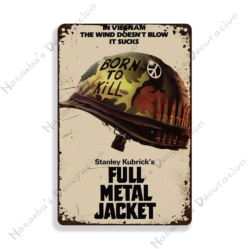 Classic Movie Metal Poster Full Metal Jacket Wall Decor Metal Tin Sign Vintage Wall Plate Retro  Plaque Industrial Decor