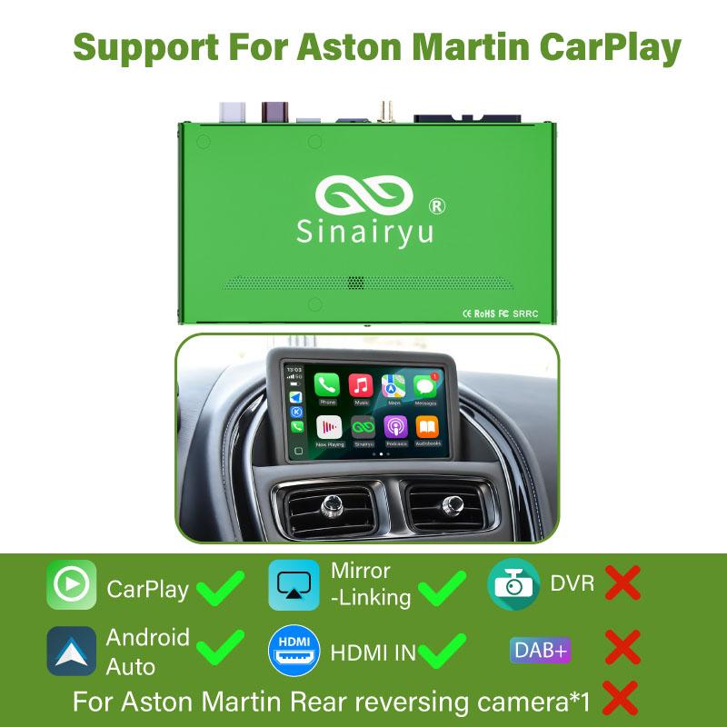 

Sinairyu Беспроводной CarPlay Android Auto DAB DVR HDMI комплект совместим с Aston Martin DB11 2012-2018 Mirror Link Without DVR/DAB/Camera
