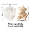 Family Teddy Bear Silicone Mold Craft Scented Candle Soap Plaster Bowtie Bear Family 3D Bears Animal decora