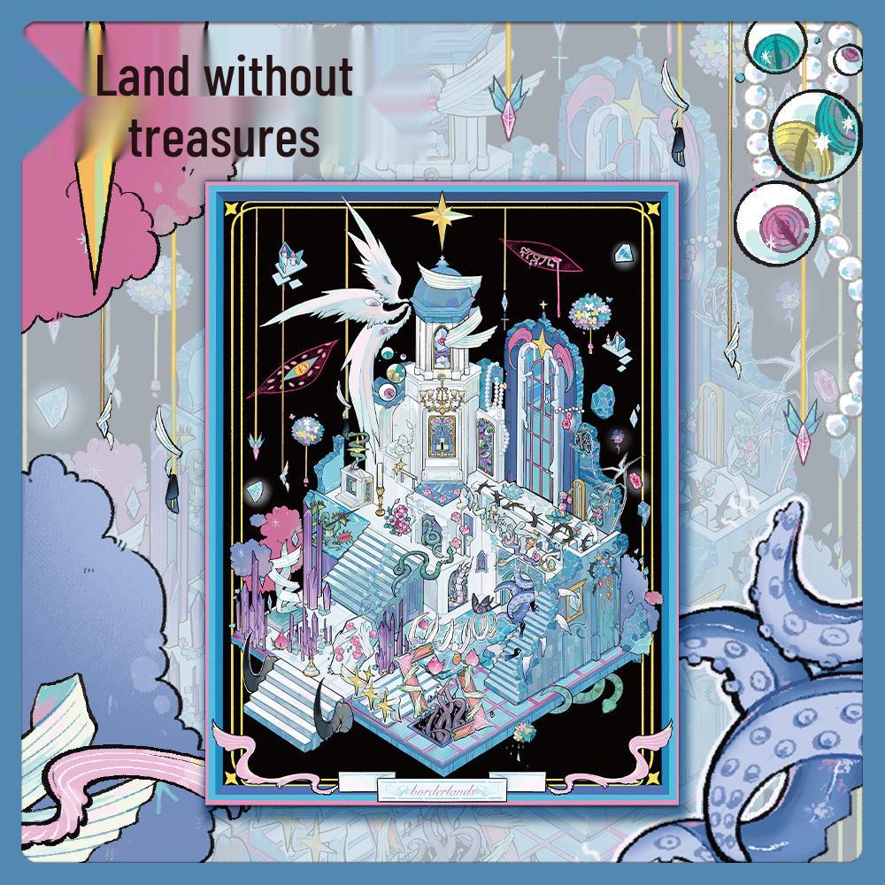 Large Format Miniature World Borderlands PET Transparent Stickers for De-stress Landscaping