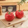 ZISIZ Tomato Shaped Ceramic Seasoning Jar Set