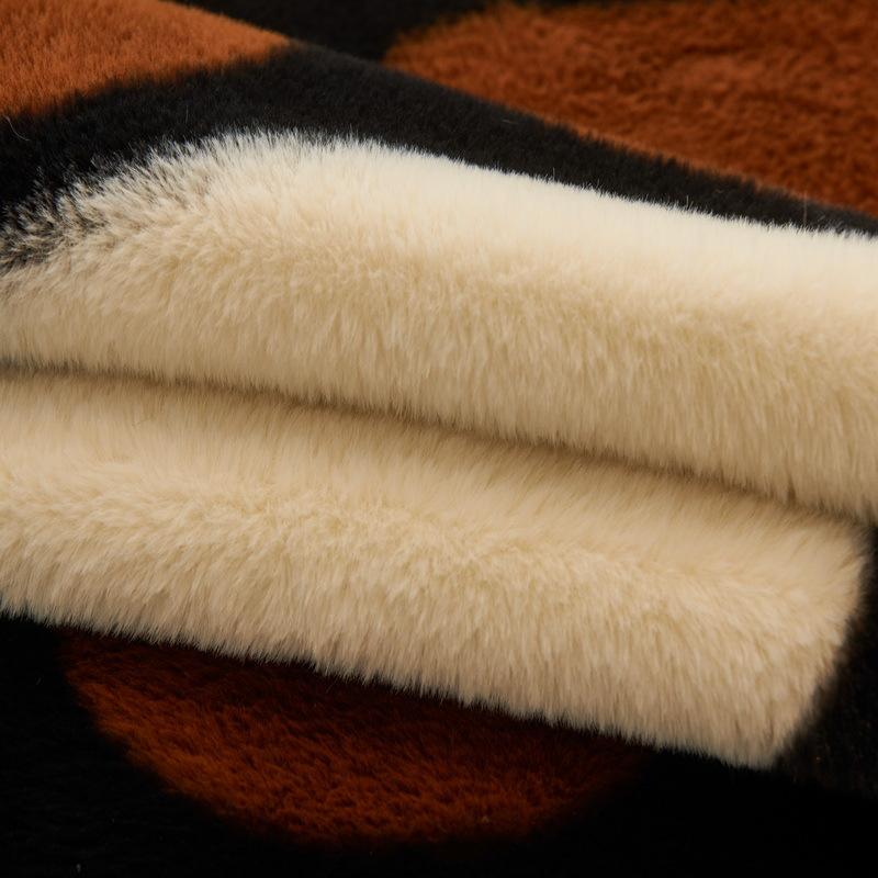 Plush Straight Row Sofa Cushion Autumn And Winter New One-Piece Leather Sofa Seat Cushion Fixed Non-Slip Cartoon Sofa Cover