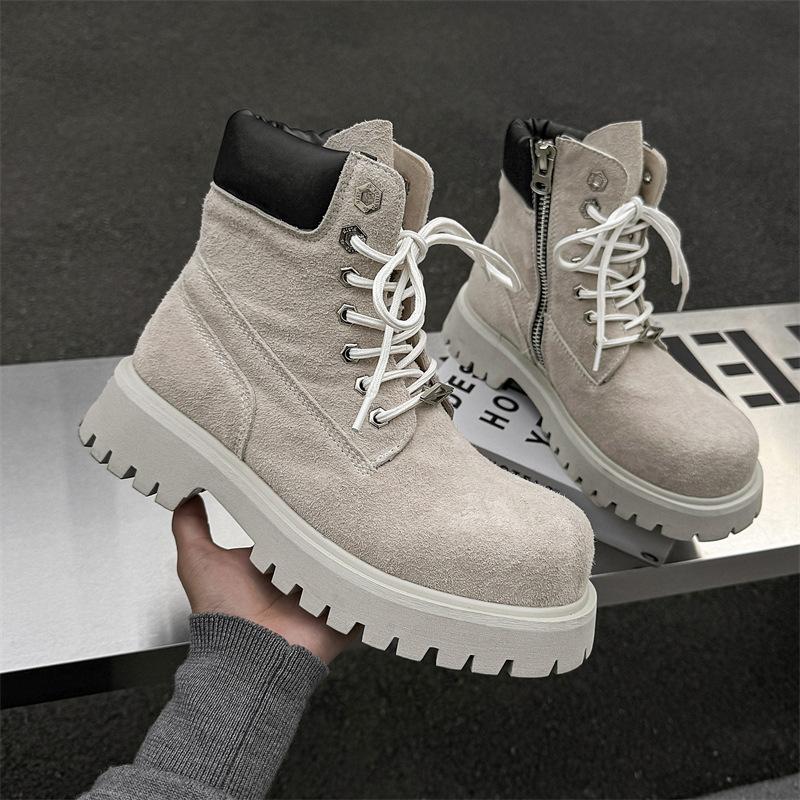 

Ботинки для отдыха на открытом воздухе с высоким берцем, модные ботинки Martin, мужские ботинки с толстой подошвой, модные ботинки для инструментов, ботинки локомотивного типа 66681-J 38