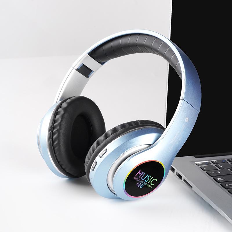 VJ033 LED Wireless Bluetooth 5.0 Sports Headphones - New Head-Mounted Model