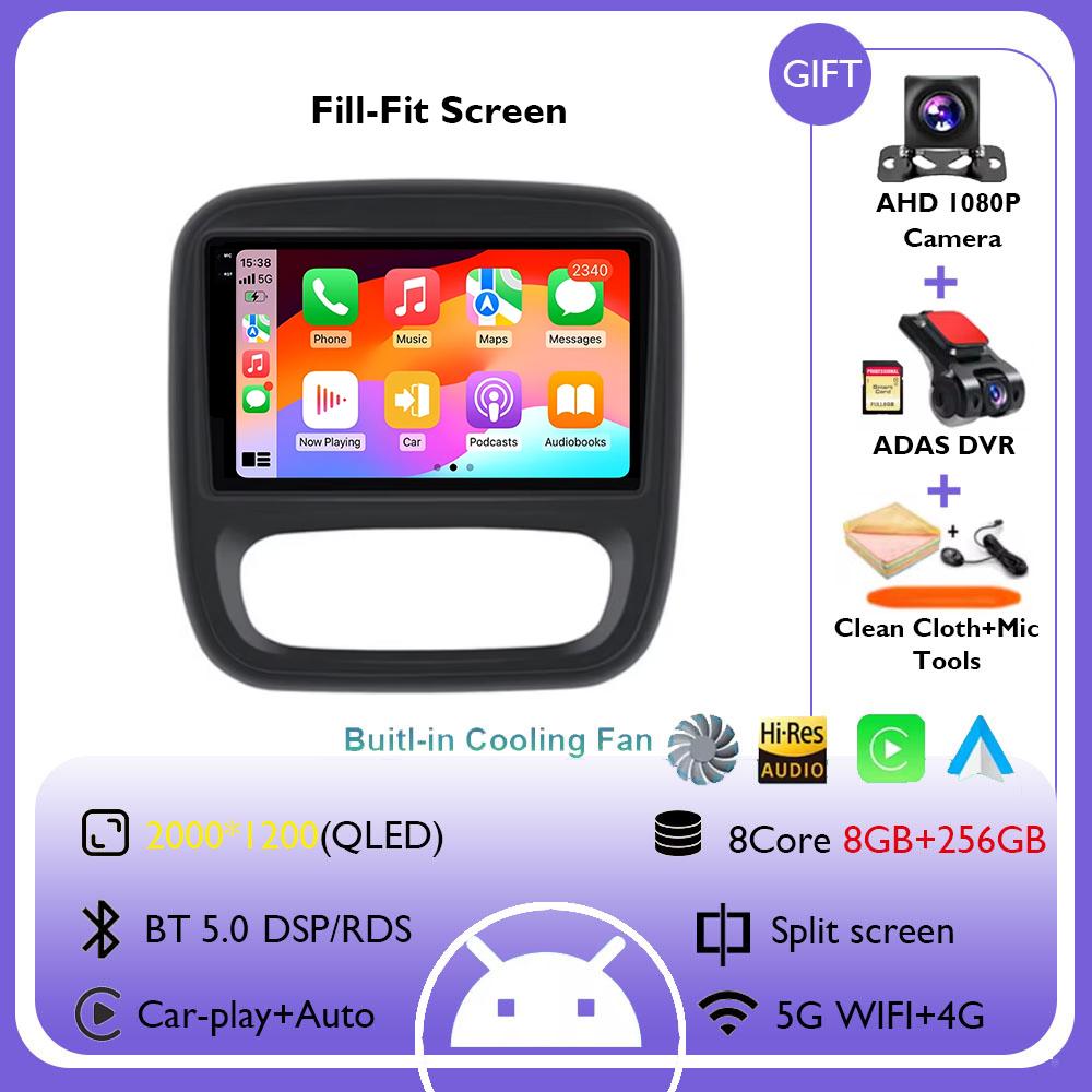Android 14 Carplay Car Radio For Renault Traffic 3 2014 - 2021 Opel Vivaro B 2014 -2018 Navigation GPS Multimedia Player WiFi+4G