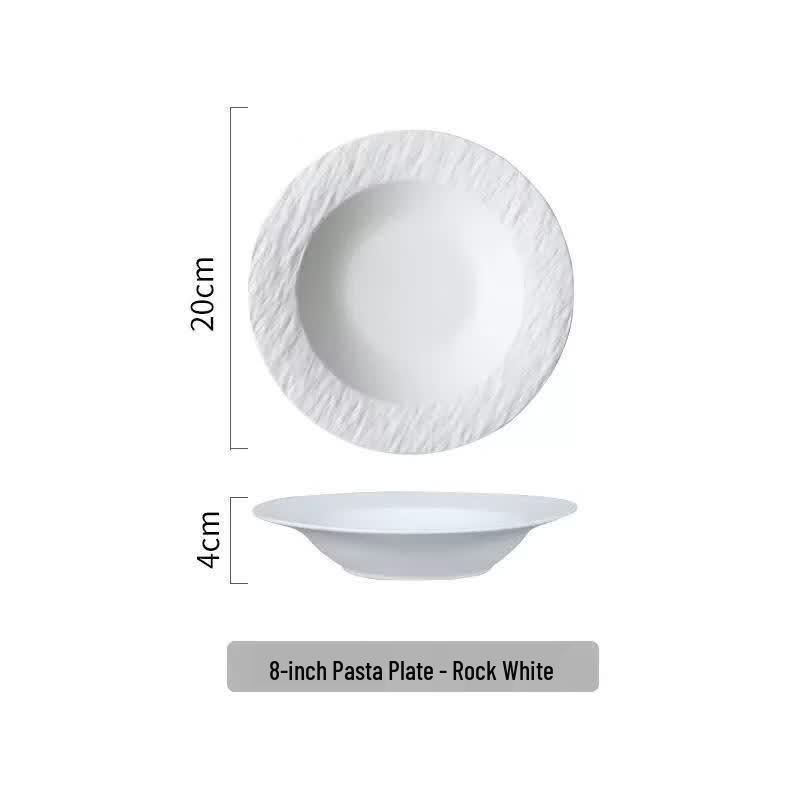 Elegant White Ceramic French Deep Rim Plate
