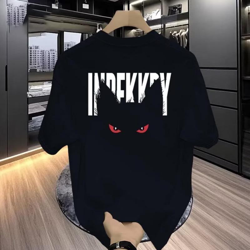Mens American Retro Casual Loose Heavy Short Sleeve Printed T Shirt Top S