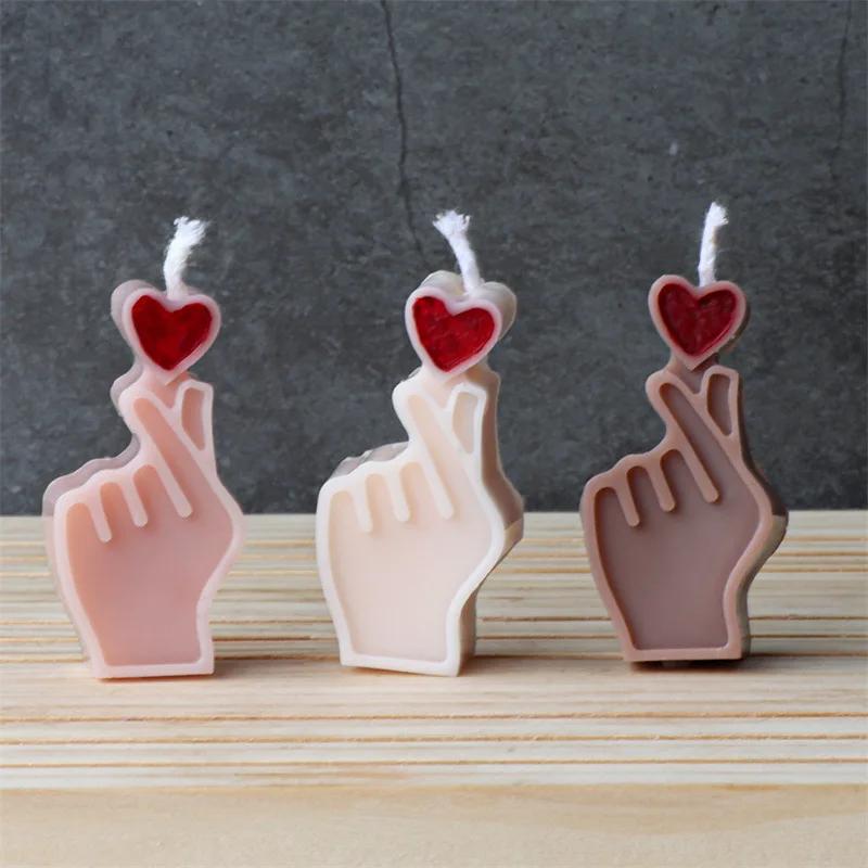 Middle Finger Silicone Candle Mold DIY Gesture Aromatherapy Plaster Art Soap Resin Crafts Casting Molds Holiday Party Gifts