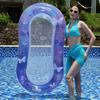 Flotteur Gonflable à Paillettes Hamac d'eau Chaise Flottante Fraise Florale pour Adultes Siège de Bouée Flottante Tapis de Plage