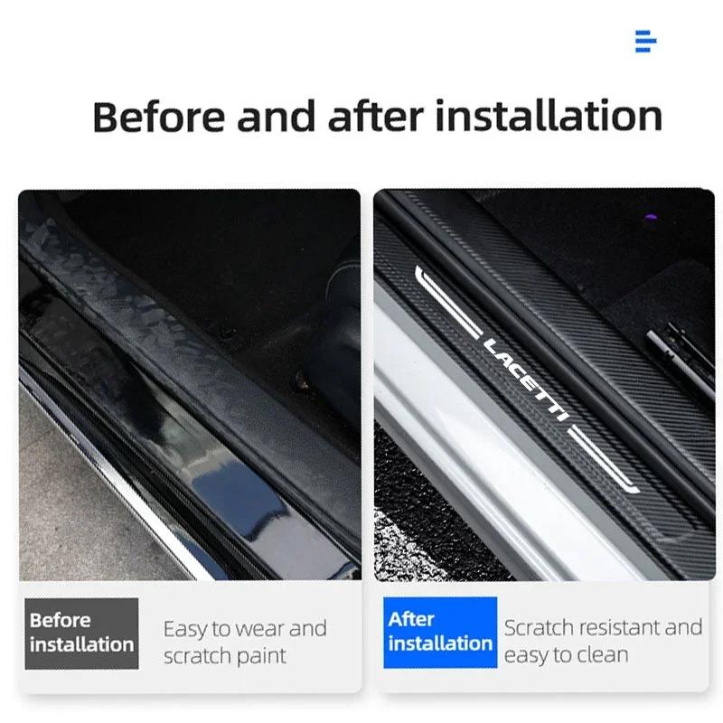 Car Door Sill Protector Stickers Front Rear Threshold Decals For Chevrolet LACETTI Rear Trunk Bumper Anti-Scratch Accessories Amw123