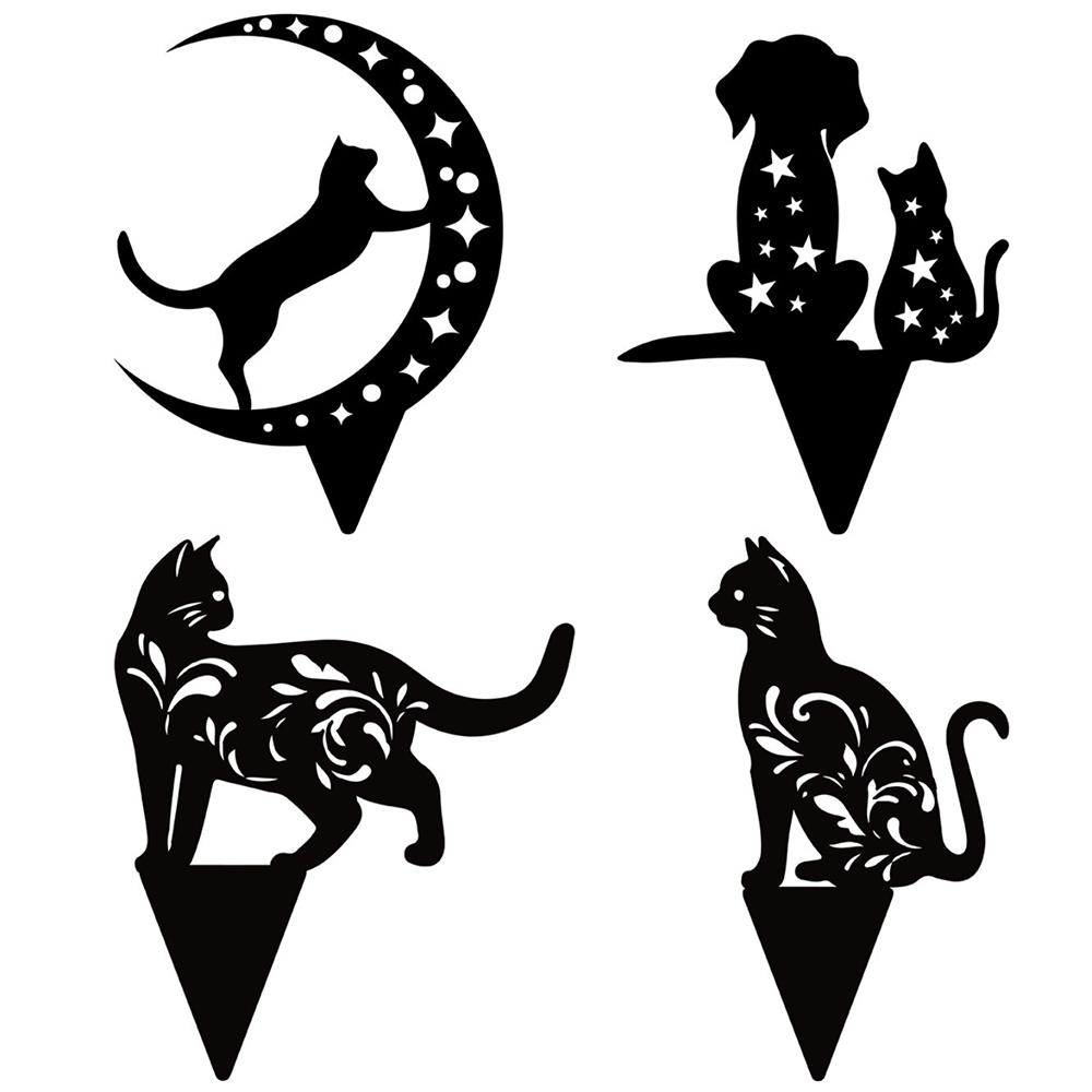 

Наружное украшение, украшение для газона, черная кошка, садовые колья, силуэт котенка, орнамент для двора