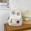 Schoolbag small schoolbag for women, Korean style INS corduroy star pattern, high school student small backpack, large capacity student backpack