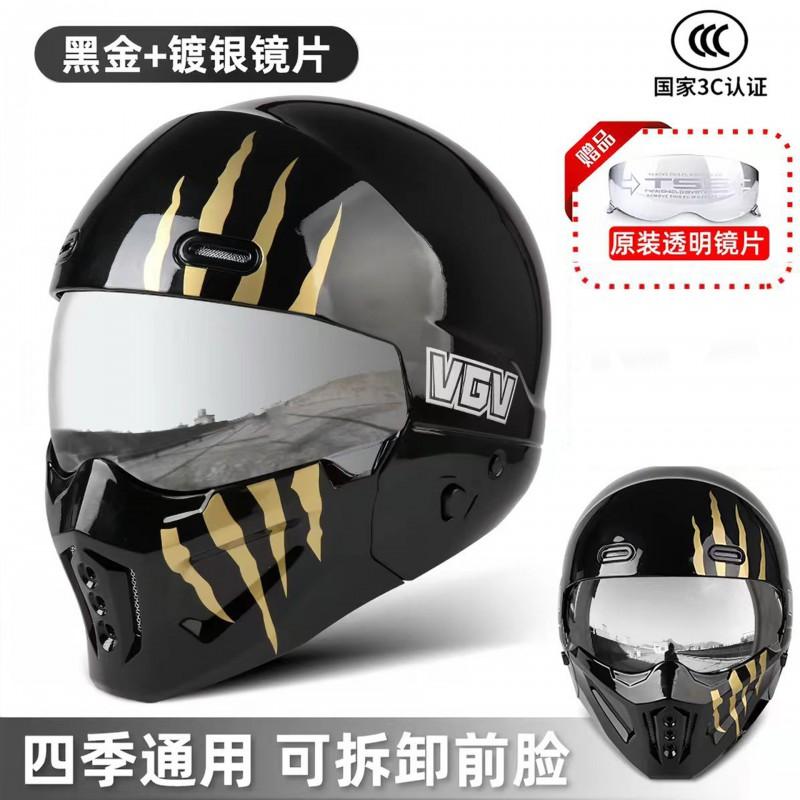 Full Face Motorcycle Helmet DOT Approved ABS Shell Adult Unisex All Season Ride Protection With Bluetooth Slot