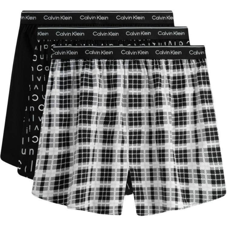 

Calvin Klein Loose Jacquard Waistband Simple Boxer Briefs 3-Pack Men underwear NP2684O-NZE L