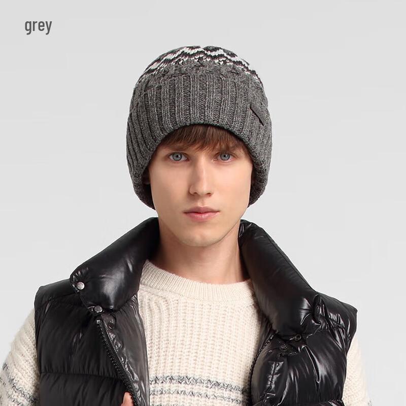 Модная мужская вязаная шапка-бини с жаккардовым узором Kenmont 58cm