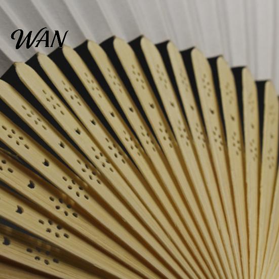 Blank Paper Fan Folding Kids DIY Painting Hand Vintage Handheld Decorative Dance Performance Props Wedding Party Accessories White