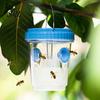 Trampa para Avispas de Luz Azul Trampa Solar para Exteriores, Cubo Colgante Impermeable para Avispones, Reutilizable para Avispas Amarillas Plaga de Jardín con Luz LED, Atrapador para Patio