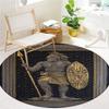 Retro Line Roman Warrior Round Area Rug,Carpet Rug for Living Room Bedroom Sofa Playroom Decor,Non-slip Floor Mat