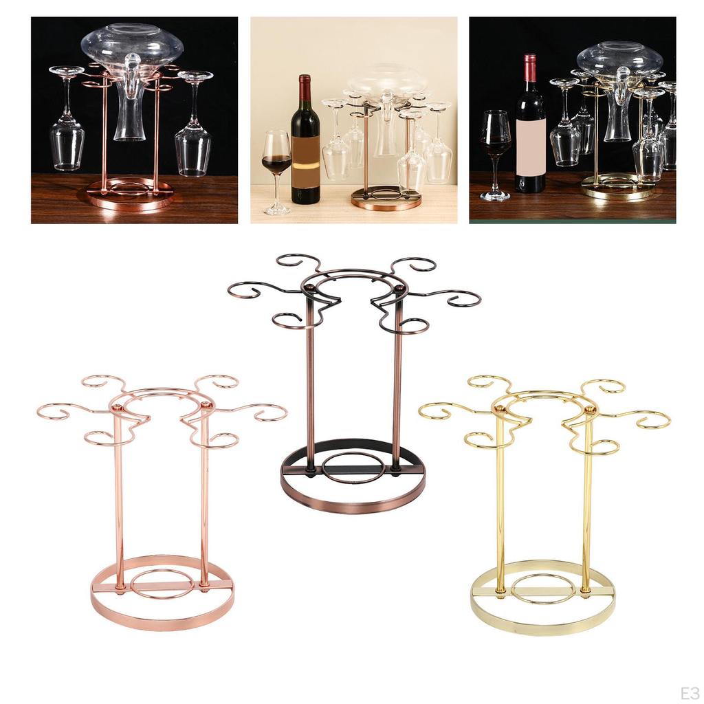 Βάση Ποτηριών Πάγκου Ρακ Αποθήκευσης Ποτηριών με 6 Γάντζους Δημιουργικό Ποτήρι Ποτού