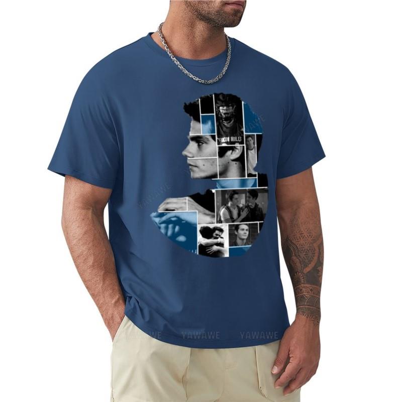 Dylan Obrien Squares Tshirt Quickdrying Tshirt Anime Clothes Fitted T Shirts For Unisex Teenagers Black Tshirt Summer