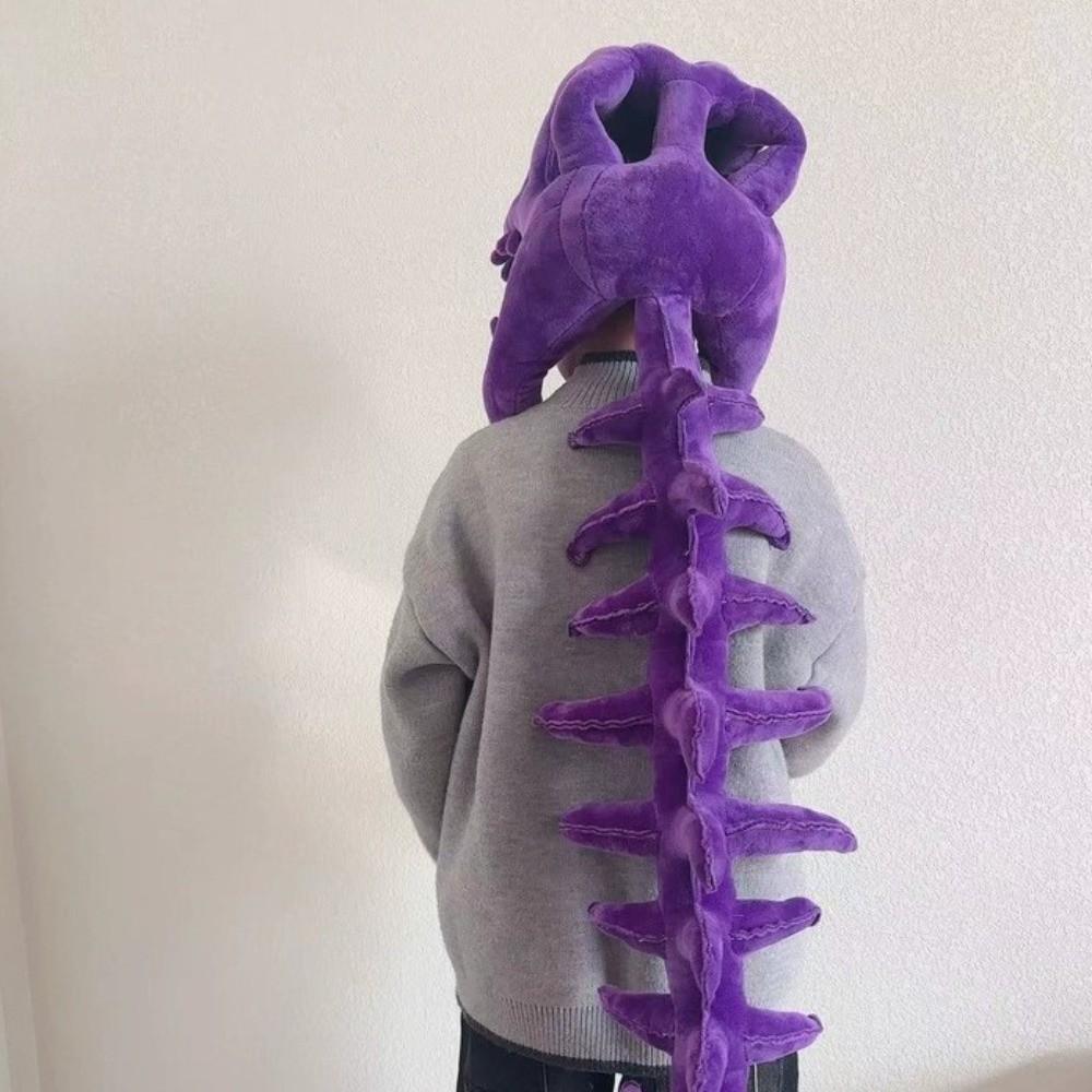 Soft Dino Plush Hat 3D Design Stuffed Animal Bone Set Dinosaur Skeleton Headgear  Sofa Lounging