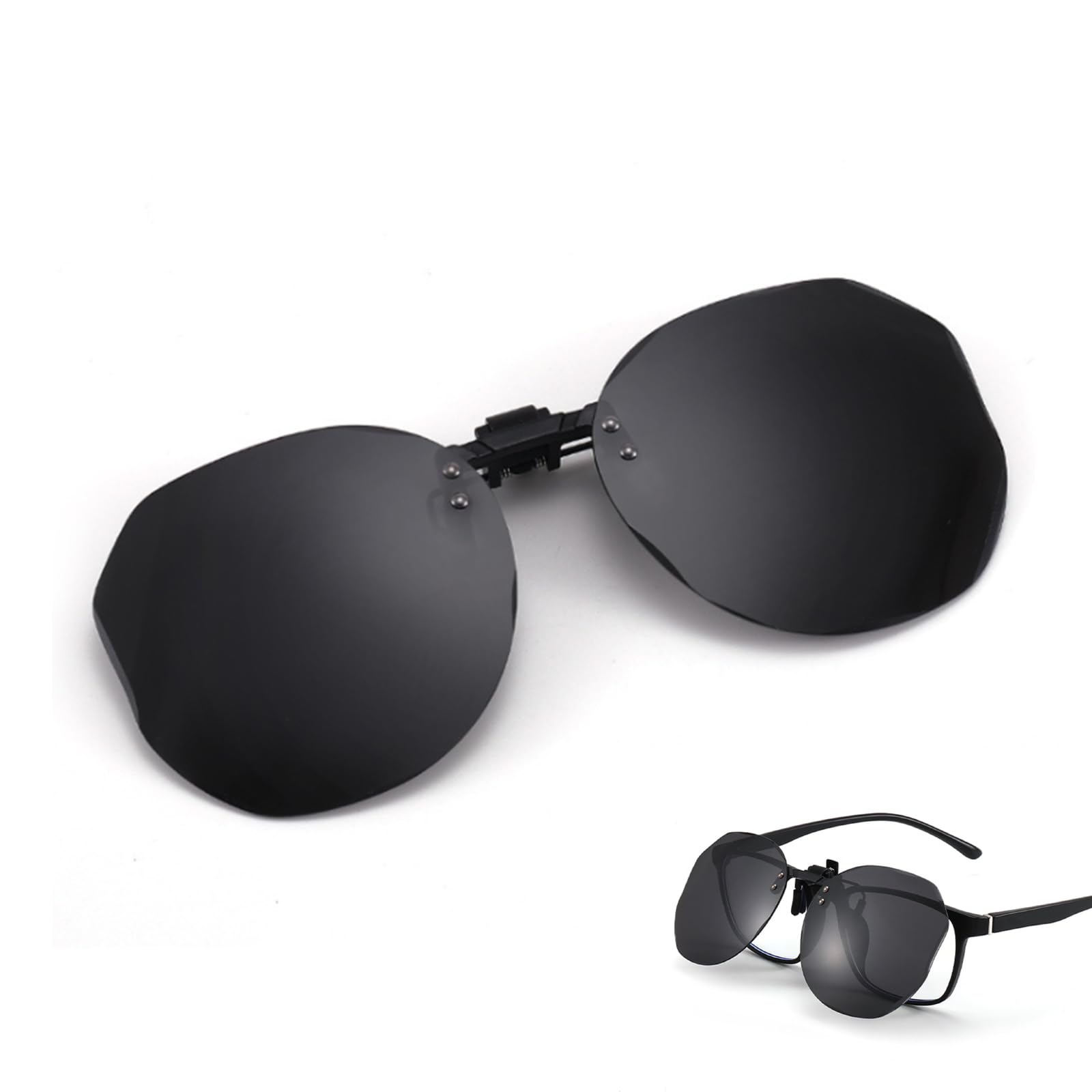 

Koundeneko Clip-on Polarized Sunglasses, Ultra Lightweight, UV Protection, Flip-Up Polarized Lenses, Unisex, Anti-Glare, for Cycling, Skiing,