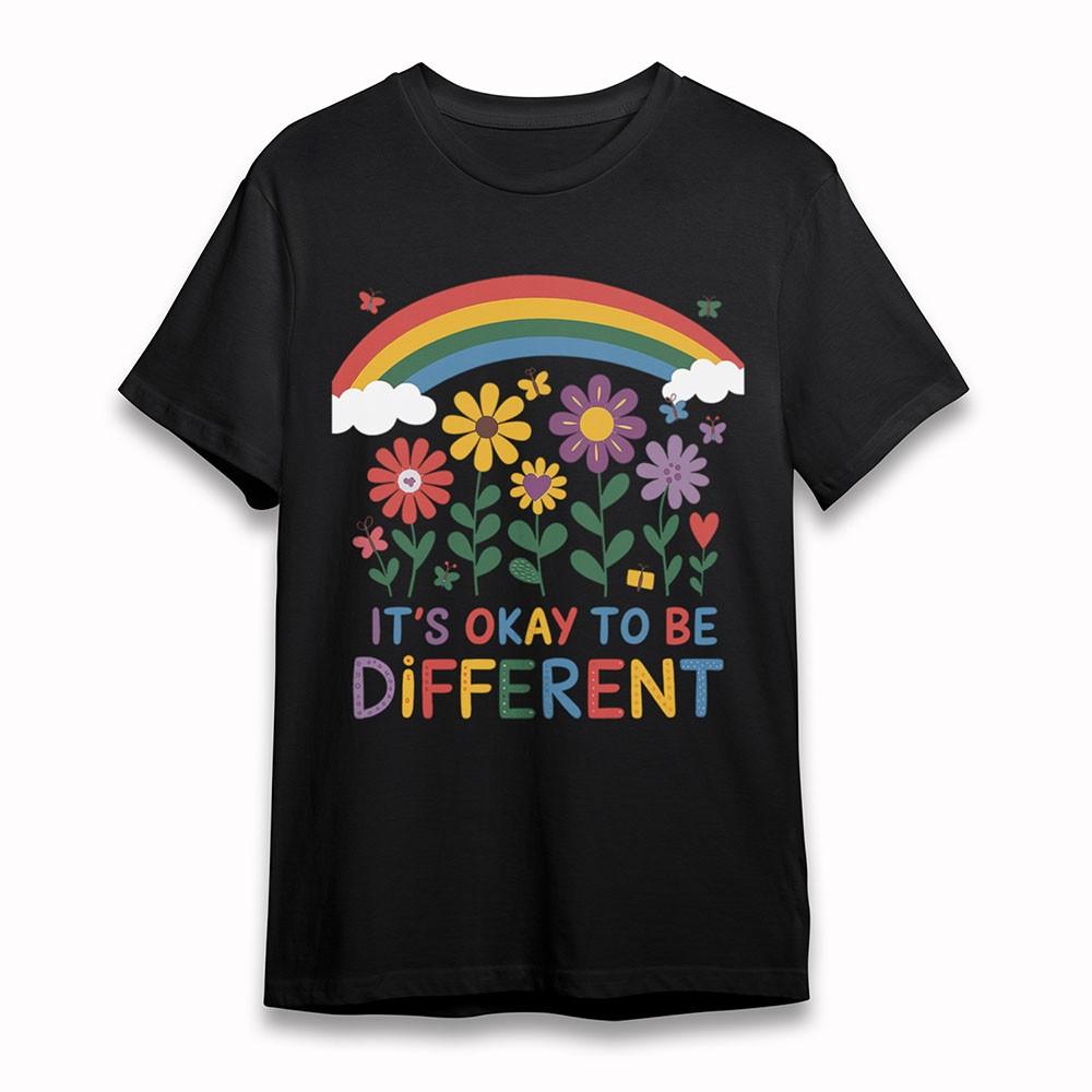 

Men s Oversize T-Shirt Inspirational Rainbow Butterfly Tee Short Black Cotton 4XL
