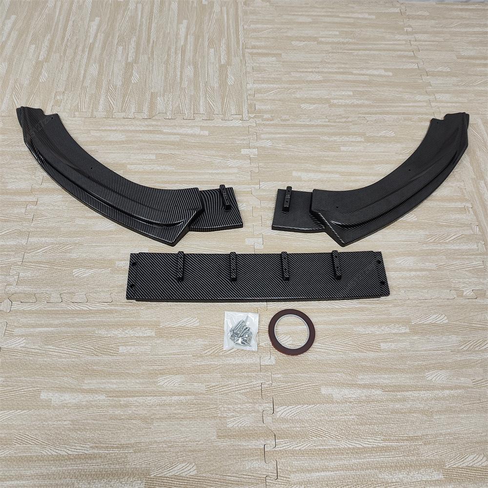 3Pcs Car Front Bumper Lip Spoiler Diffuser For Ford Fiesta MK8 ST ST-line 2017-2021 Pre-LCI ABS Gloss Black Bodykits Tuning