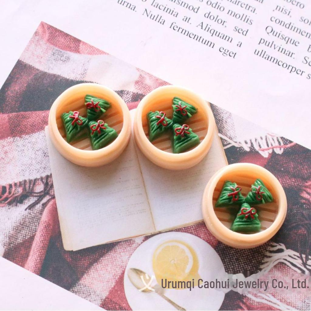 Miniatur Harz Gedämpfte Knödel Ornament Schlüsselanhänger