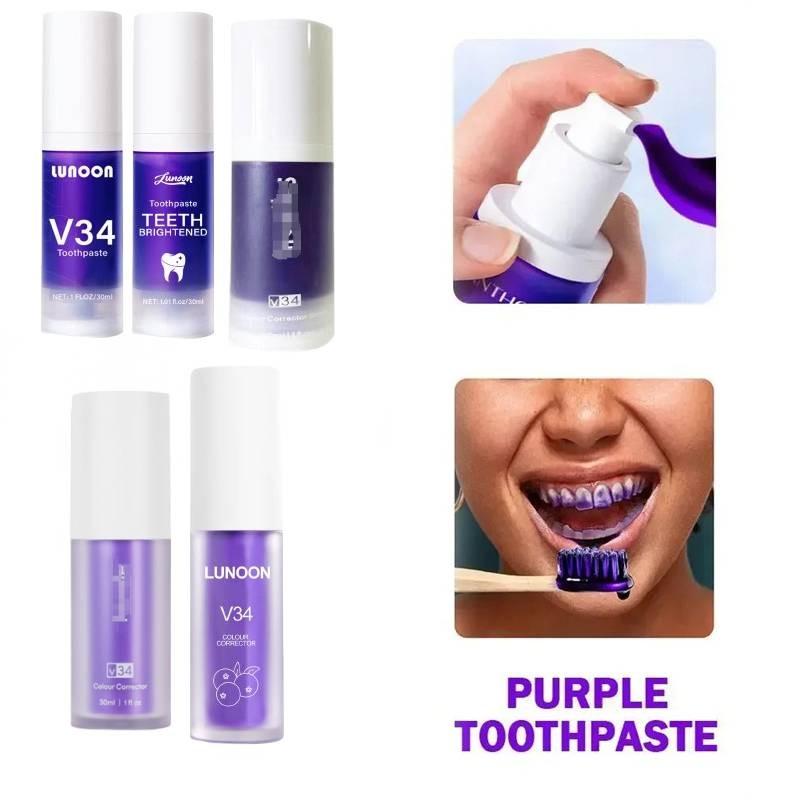 Hismiles Purple Toothpaste V34 Colour Corrector Serum For Fresh Breath And Stain Removal