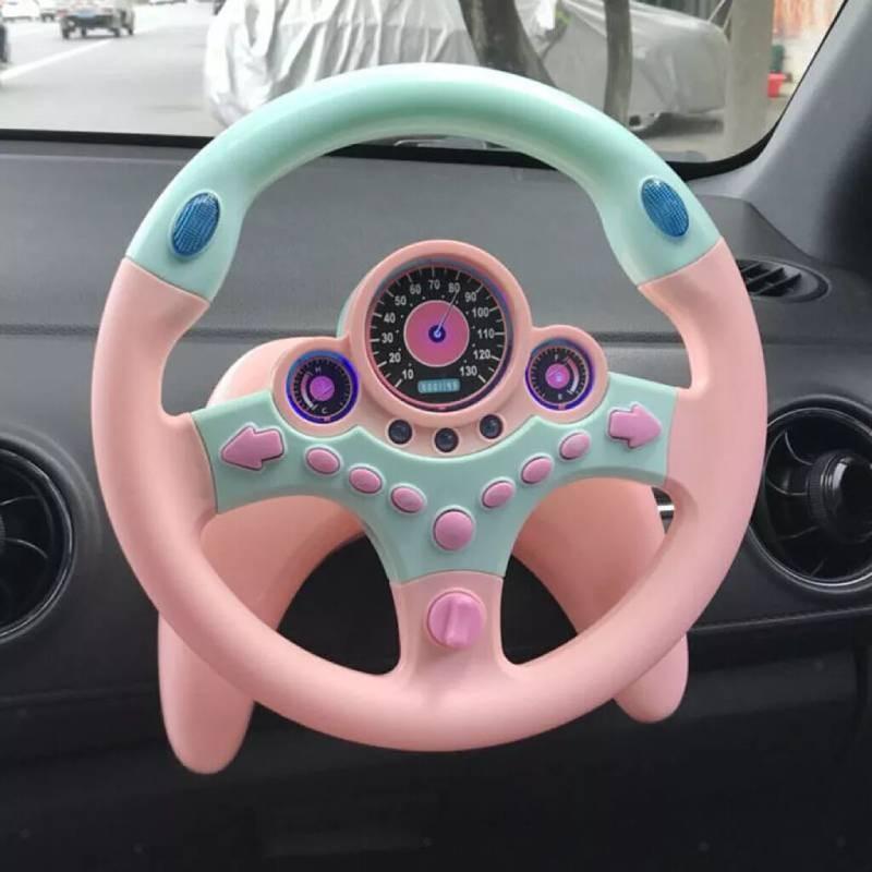 Multifunktionales Fahrsimulator-Lenkrad für Kinder mit interaktiven Funktionen und hellen Lichtern