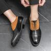 Popular Men Formal Shoes with Black Stitching British Brand Blok Shoes Gentlemen's Banquet Shoes Sizes 38-46 Men Shoes