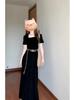 2026 Graues Petite Französisches High-End Langes Sommerkleid für Damen