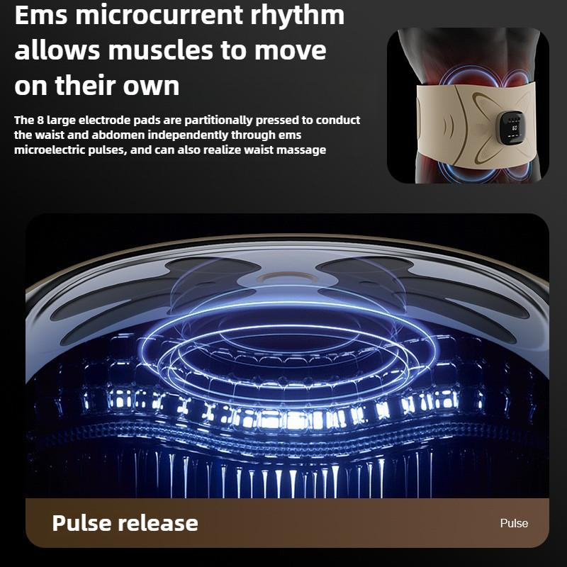 Sports Sweat Belt Micro Current Hot Compress Waist Massage Instrument EMS Pulse Full Combustion Waist and Abdominal Massager