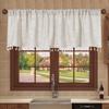 Blackout Valance Curtain Rod Pocket Rustic Linen Style Short Kitchen Curtain Light Filtering for Small Windows Room