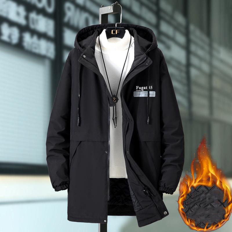 

Зимнее хлопковое пальто больших размеров, Мужская Свободная хлопковая куртка среднего размера средней длины, 4XL-10XL 9XL чёрный