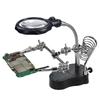 Helping Hand Adjustable LED Light Magnifying Lens Soldering Station Third Hand Solder Auxiliary Clamp