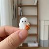 Halloween Ghost Pumpkin Statue, 3D Printed Glow In the Dark Figurine, Cute Mini Trick or Treat Candy Bucket Ornament for Desktop