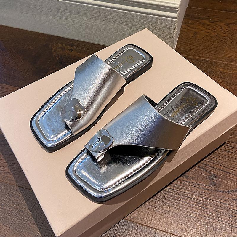 Mori retro soft-soled toe sandals women's summer 2025 new versatile flat-bottomed gentle pregnant women's simple slippers