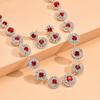 1 pair Earrings Plus 1pc Necklace Elegant Jewelry Set Inlaid Rhinestone Dainty Jewelry, Perfect Festival Gift For Women