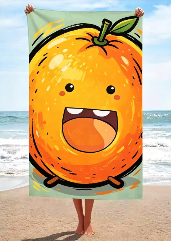 Cartoon Fruit Beach Towel, Large Size, Quick Dry, Soft, for Summer Holiday, Swim, Yoga, Beach Trip Beach Towel Towels Bathroom