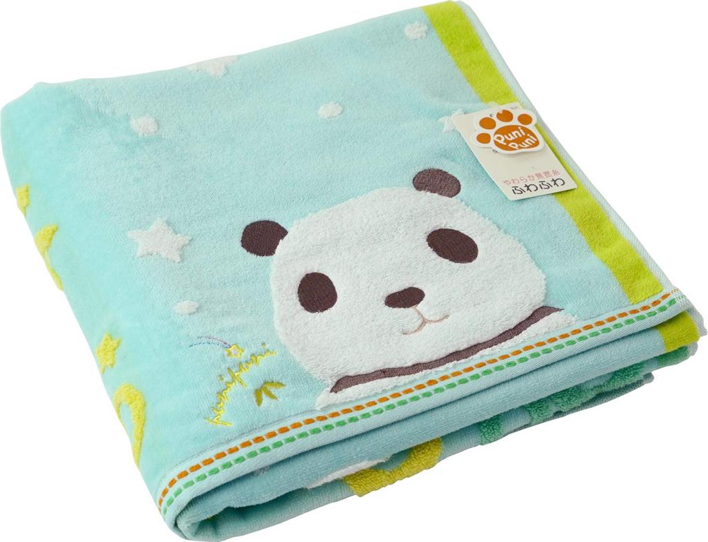 UCHINO Bath Towel Blue Green Panda 60 X 120 Cm Mochi Puni 9018B704 BG Approx.